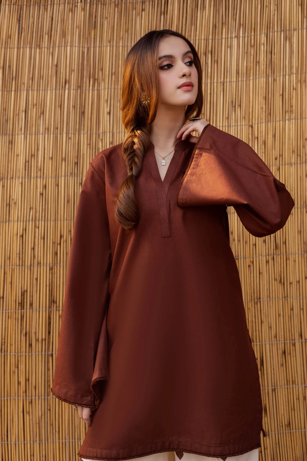 Cocoa Ease Set Embroidered - Chocolate Brown