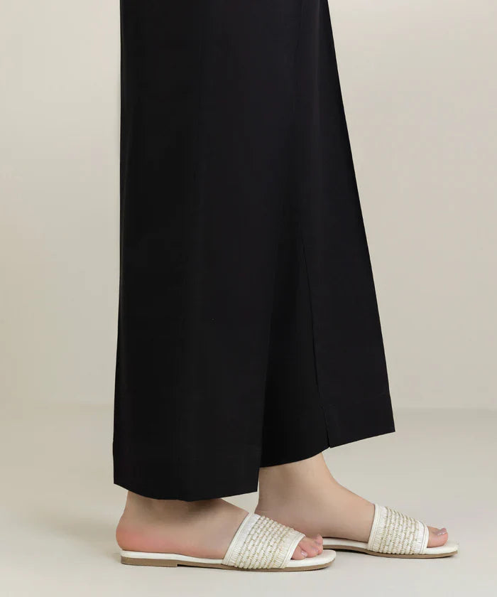 Solid Cotton Straight Trouser