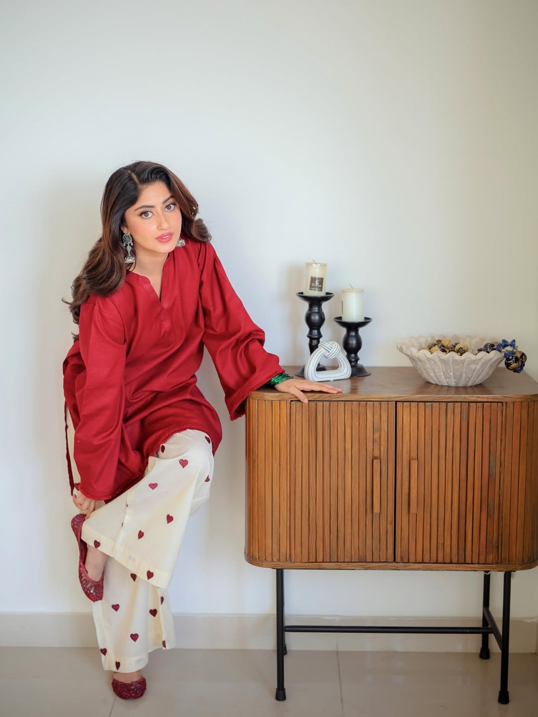 Cocoa Ease Set Embroidered - Maroon