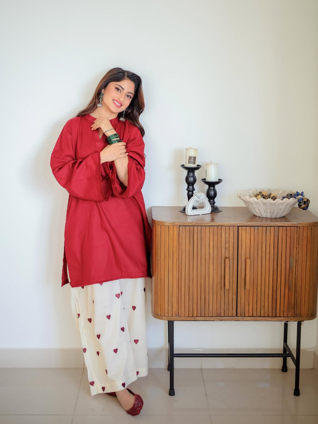 Cocoa Ease Set Embroidered - Maroon