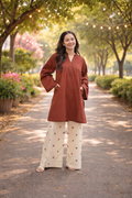 Cocoa Ease Set Embroidered - Chocolate Brown